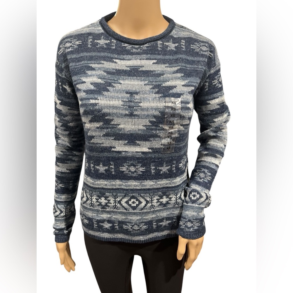 NWOT Polo Ralph Lauren Sweater Womens Blue Southwestern Aztec Size XS